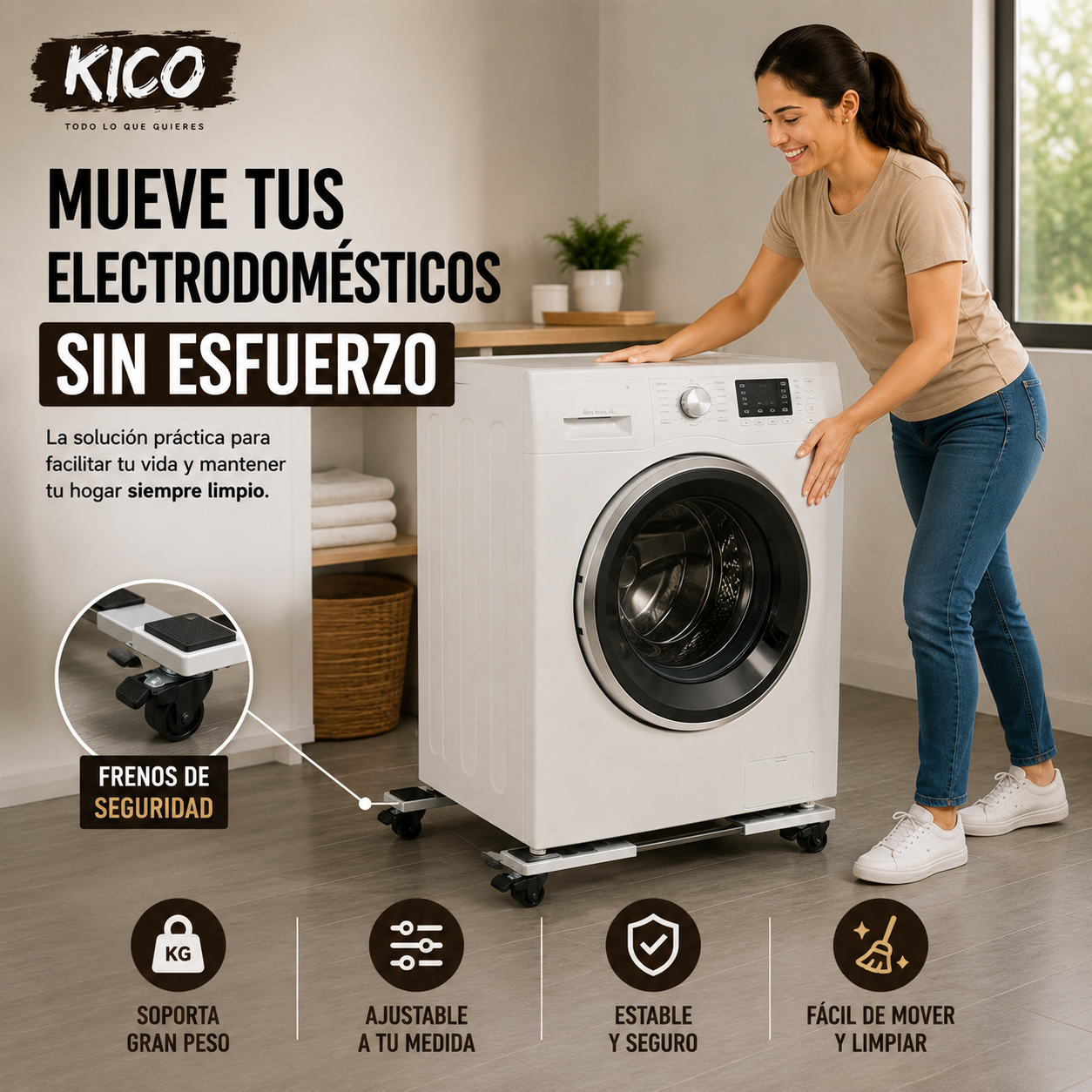 EasyRoll Base™ | MUEVE TUS ELECTRODOMÉSTICOS SIN ESFUERZO