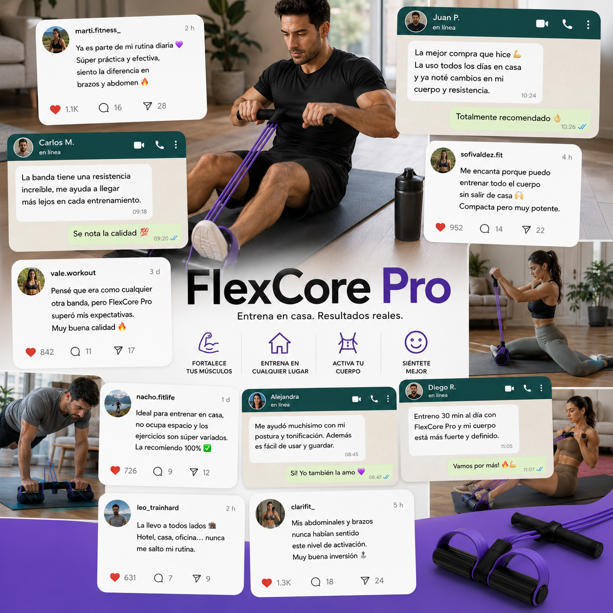 FlexCore Pro™ | Entrenamiento Completo para Todo el Cuerpo en Casa