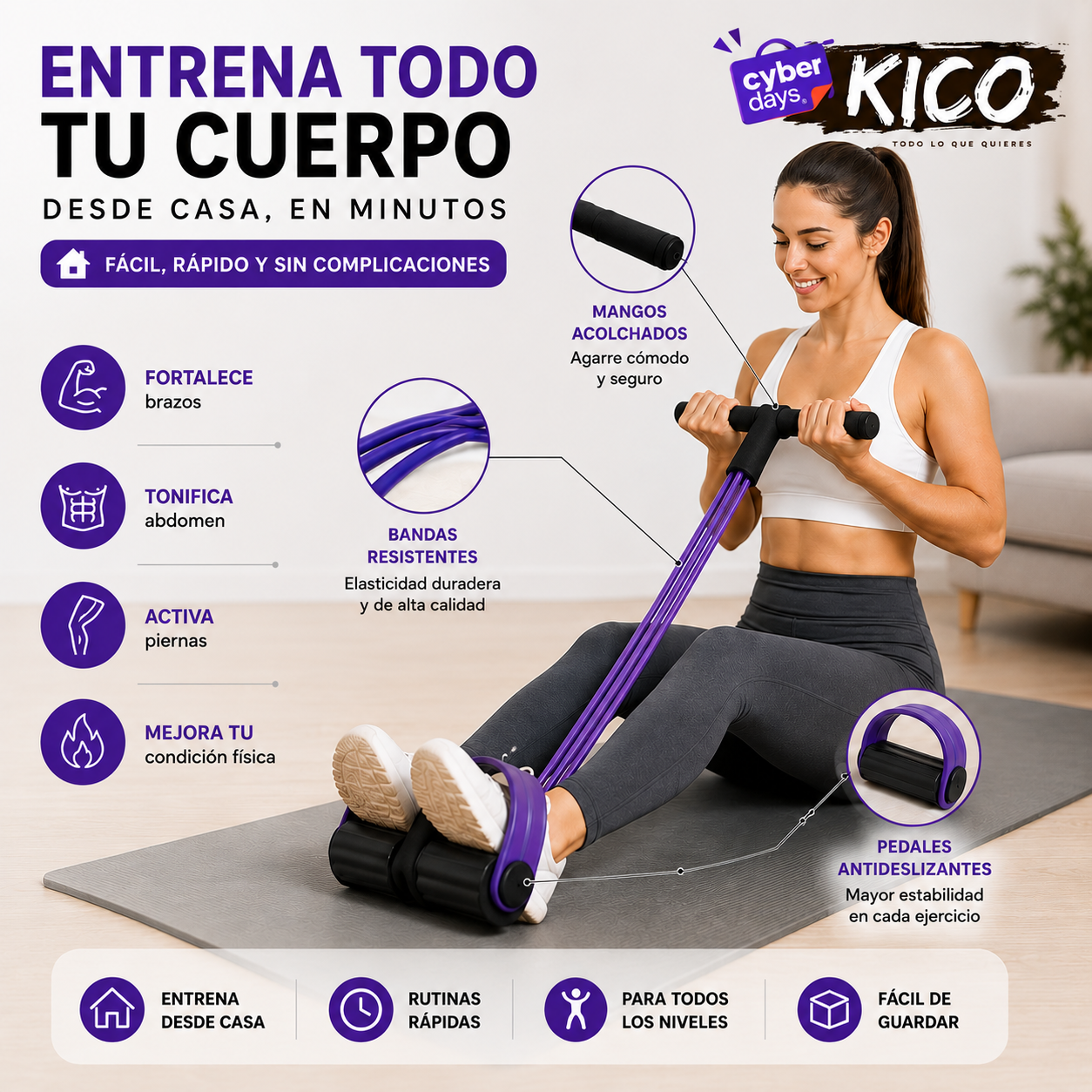 FlexCore Pro™ | Entrenamiento Completo para Todo el Cuerpo en Casa