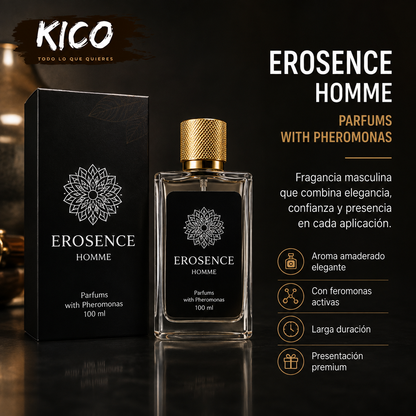 No es suerte. Es química. Erosence Homme · Perfume con feromonas activas