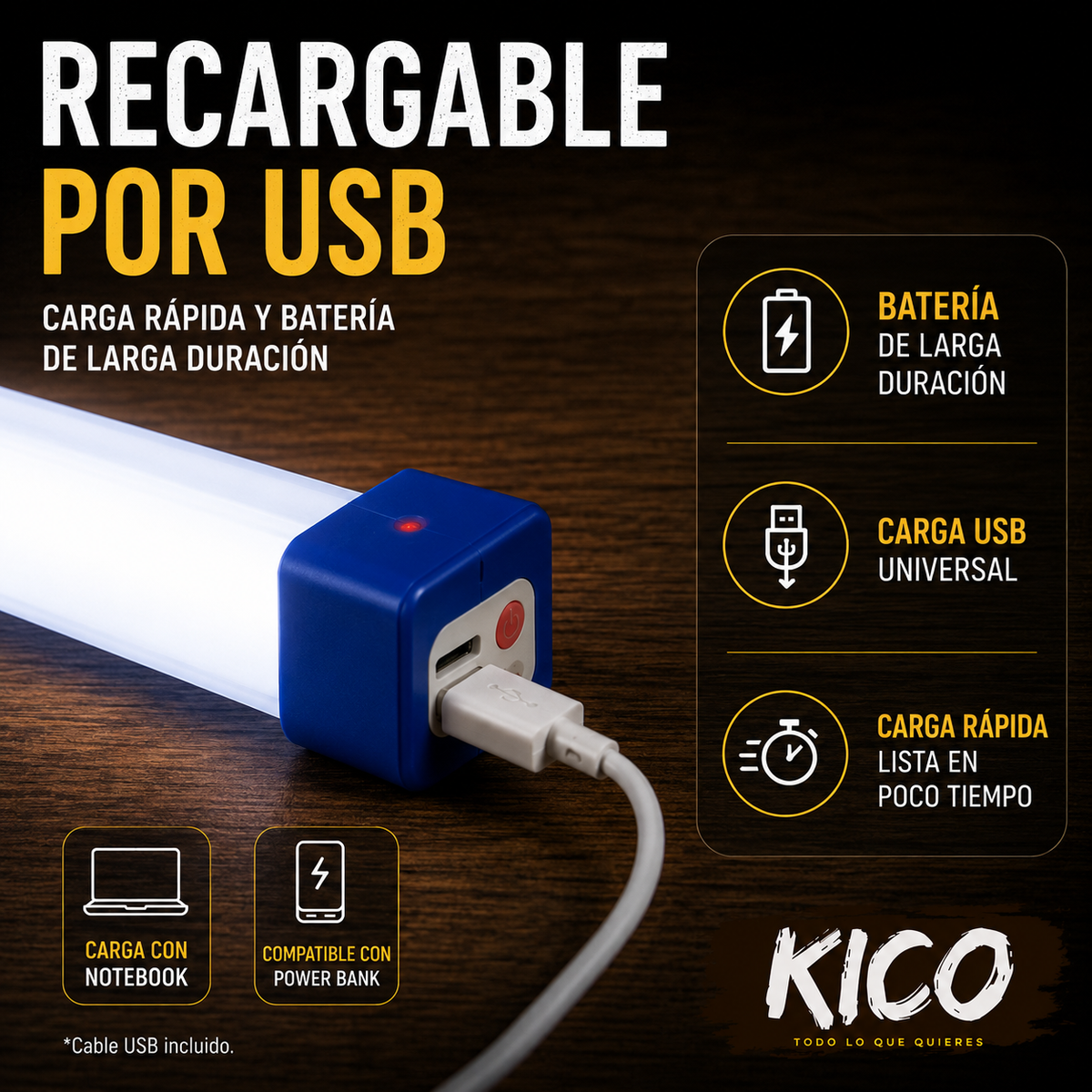 LumiBar Pro™| Lámpara Emergencia Barra Led 52CM "Nunca vuelvas a quedarte sin luz donde más la necesitas."