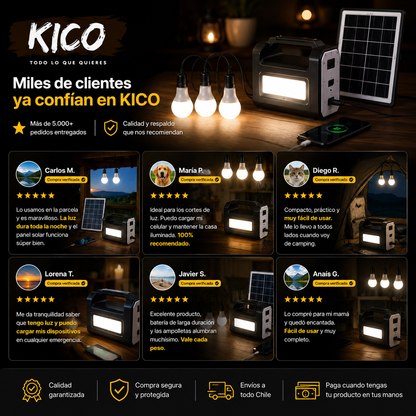 SolarSafe Home™ Kit Solar Portátil para Emergencias